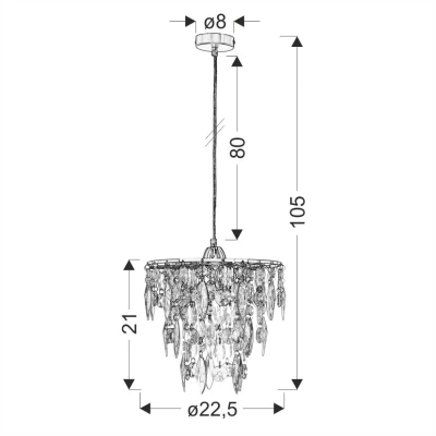 Moderní závěsné svítidlo ARMO - 1xE27, 60W, chromované