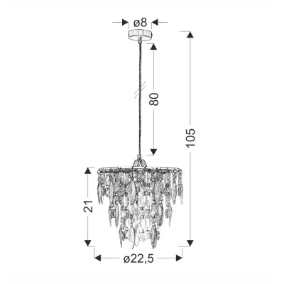 Moderní závěsné svítidlo ARMO - 1xE27, 60W, chromované