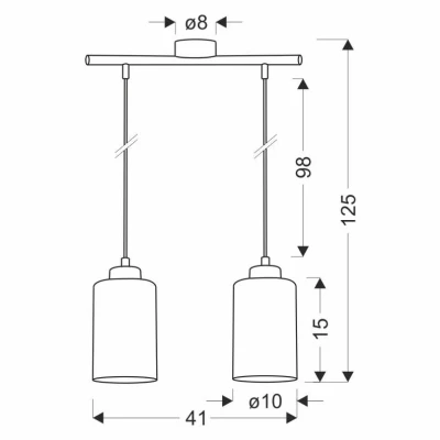 Závěsné moderní světlo nad jídelní stůl ASPRA - 2xE27, 60W, černé / jantarové