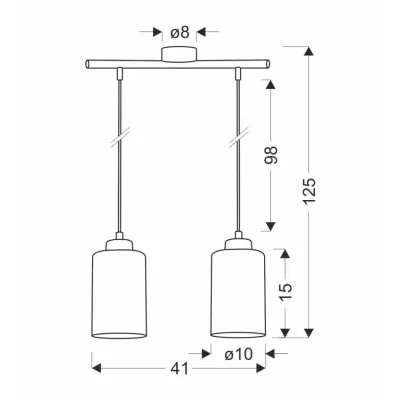 Závěsné moderní světlo nad jídelní stůl ASPRA - 2xE27, 60W, černé / jantarové