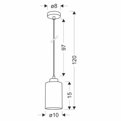 Závěsné moderní světlo ASPRA - 1xE27, 60W, černé / jantarové