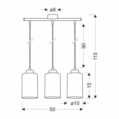 Závěsné moderní světlo nad jídelní stůl ASPRA - 3xE27, 60W, černé / jantarové