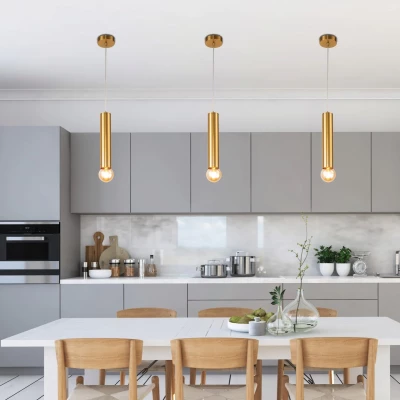 Závěsné moderní osvětlení AUSTIN SLIM - 1xE27, 40W, 30x6cm, zlaté