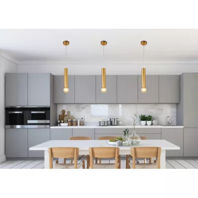 Závěsné moderní osvětlení AUSTIN SLIM - 1xE27, 40W, 30x6cm, zlaté