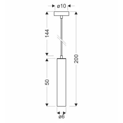 Závěsné moderní osvětlení AUSTIN SLIM - 1xE27, 40W, 50x6cm, zlaté
