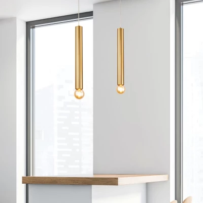 Závěsné moderní osvětlení AUSTIN SLIM - 1xE27, 40W, 50x6cm, zlaté