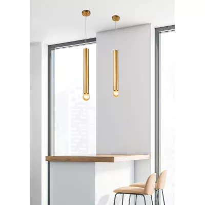 Závěsné moderní osvětlení AUSTIN SLIM - 1xE27, 40W, 50x6cm, zlaté
