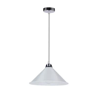 Závěsný moderní lustr AVOLA - 1xE27, 60W, chromovaný / bílý