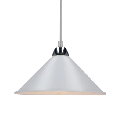 Závěsný moderní lustr AVOLA - 1xE27, 60W, chromovaný / bílý