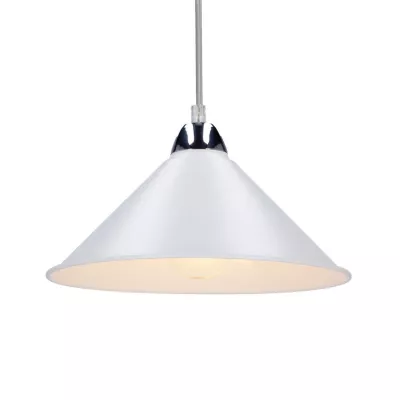 Závěsný moderní lustr AVOLA - 1xE27, 60W, chromovaný / bílý