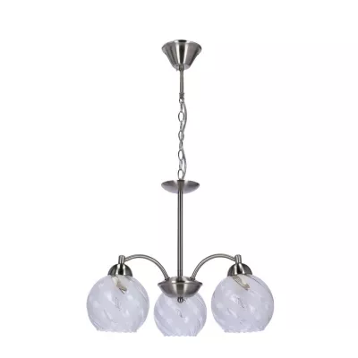 Závěsné osvětlení na řetězu BAIDA - 3xE27, 60W, stříbrné / čiré