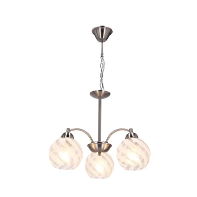 Závěsné osvětlení na řetězu BAIDA - 3xE27, 60W, stříbrné / čiré