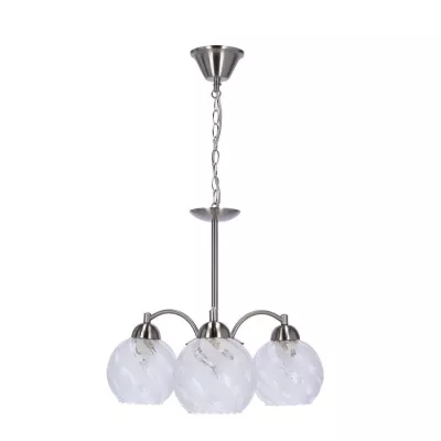 Závěsné osvětlení na řetězu BAIDA - 3xE27, 60W, stříbrné / čiré