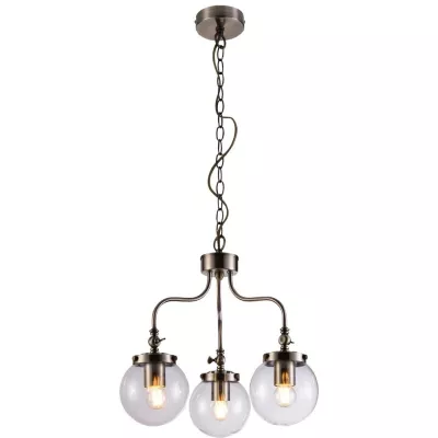 Závěsný tříramenný lustr na řetězu BALLET - 3xE27, 40W, patina