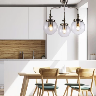 Závěsný tříramenný lustr na řetězu BALLET - 3xE27, 40W, patina