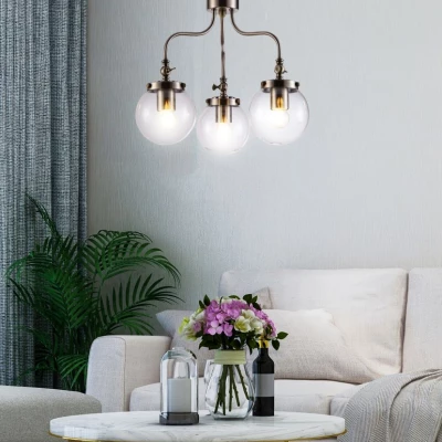 Závěsný tříramenný lustr na řetězu BALLET - 3xE27, 40W, patina