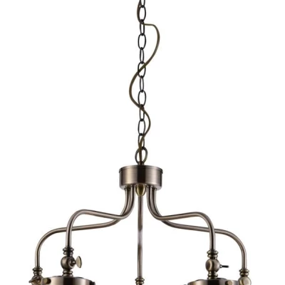 Závěsný pětiramenný lustr na řetězu BALLET - 5xE27, 40W, patina