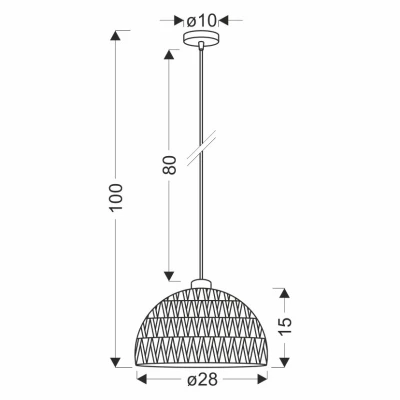 Závěsné osvětlení BALLI - 1xE27, 40W, černé / béžové