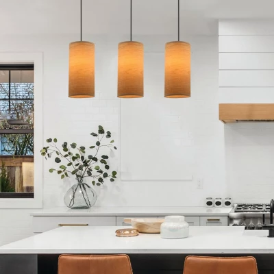 Skandinávské závěsné svítidlo nad jídelní stůl BALLO - 3xE27, 60W, ořech / černé