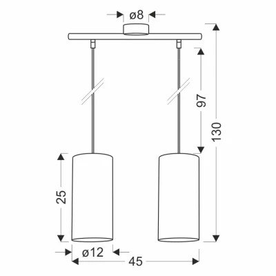 Skandinávské závěsné svítidlo nad jídelní stůl BALLO - 2xE27, 60W, ořech / černé
