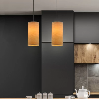 Skandinávské závěsné svítidlo nad jídelní stůl BALLO - 2xE27, 60W, ořech / černé