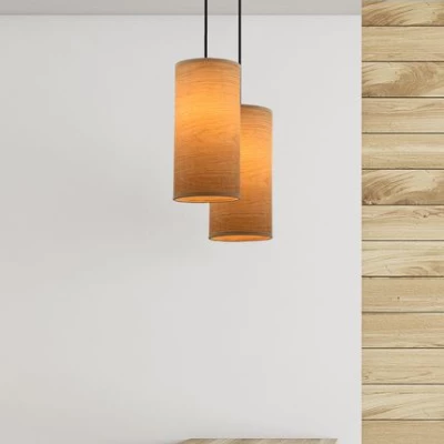 Skandinávské závěsné svítidlo BALLO - 1xE27, 60W, ořech / černé