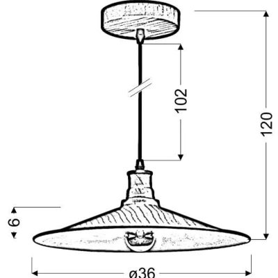 Závěsný moderní lustr BARN - 1xE27, 60W, hnědý