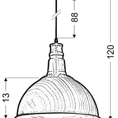 Závěsné moderní osvětlení BARN - 1xE27, 60W, hnědé