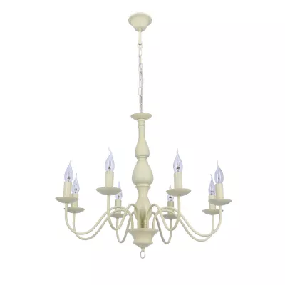 Honosný závěsný osmiramenný lustr na řetězu BELLAGIO - 8xE14, 40W, krémový