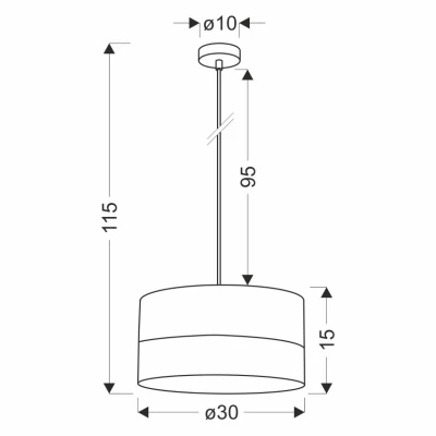 Závěsné světlo skandinávského stylu BIANCO - 1xE27, 40W, bílé / hnědé