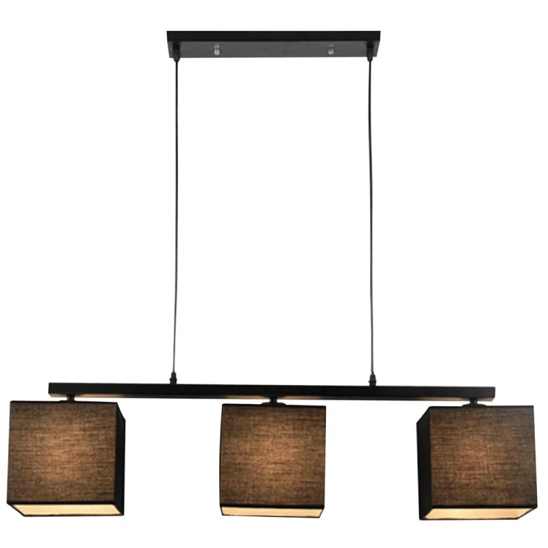 Závěsný lustr nad jídelní stůl BOHO - 3xE27, 40W, černý