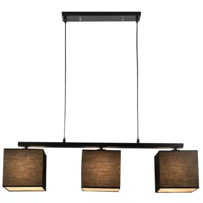 Závěsný lustr nad jídelní stůl BOHO - 3xE27, 40W, černý