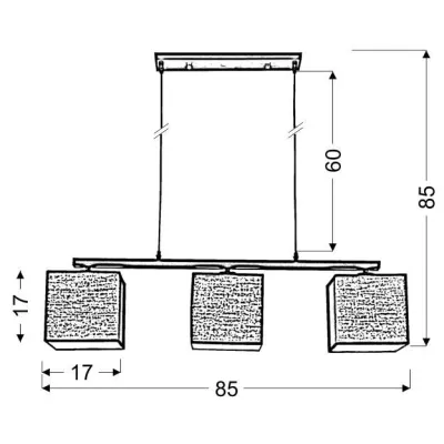 Závěsný lustr nad jídelní stůl BOHO - 3xE27, 40W, bílý / len