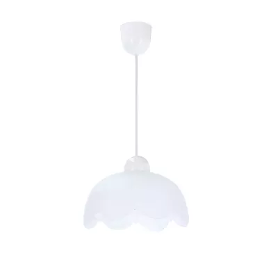 Závěsný lustr BRATEK - 1xE27, 60W, 18cm, kulatý, bílý