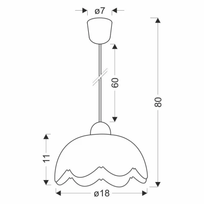 Závěsný lustr BRATEK - 1xE27, 60W, 18cm, kulatý, bílý