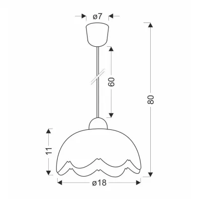 Závěsný lustr BRATEK - 1xE27, 60W, 18cm, kulatý, bílý