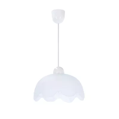 Závěsný lustr BRATEK - 1xE27, 60W, 25cm, kulatý, bílý