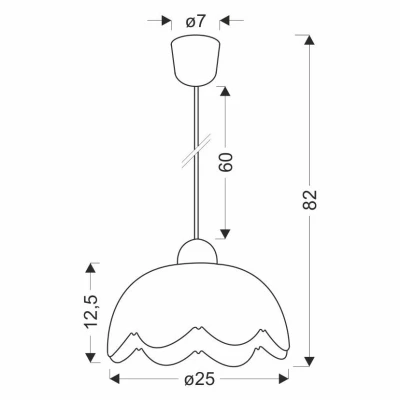 Závěsný lustr BRATEK - 1xE27, 60W, 25cm, kulatý, bílý