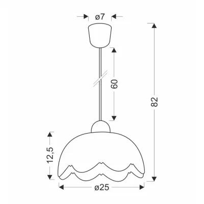 Závěsný lustr BRATEK - 1xE27, 60W, 25cm, kulatý, bílý