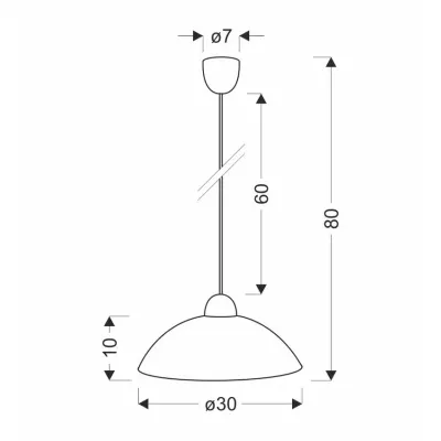 Závěsné moderní svítidlo BRONTE - 1xE27, 60W, bílé