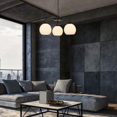 Závěsné tříramenné moderní osvětlení CALDERA - 3xE27, 60W, černé / bílé