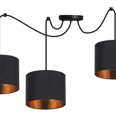 Závěsné moderní osvětlení CANDIDA - 3xE27, 40W, černé / zlaté