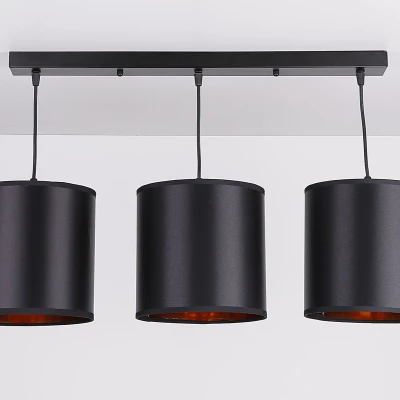 Závěsné svítidlo nad jídelní stůl CANDIDA - 3xE27, 40W, černé / zlaté