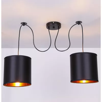 Závěsné moderní osvětlení CANDIDA - 2xE27, 40W, černé / zlaté
