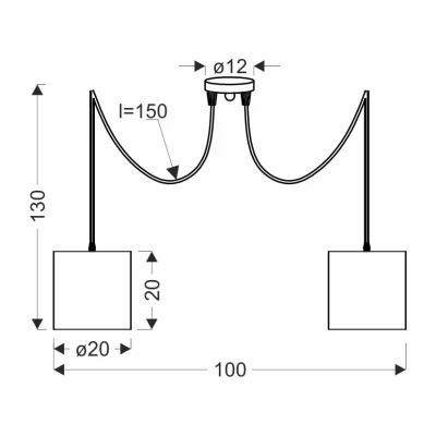 Závěsné moderní osvětlení CANDIDA - 2xE27, 40W, černé / zlaté