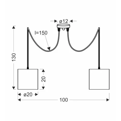 Závěsné moderní osvětlení CANDIDA - 2xE27, 40W, černé / zlaté