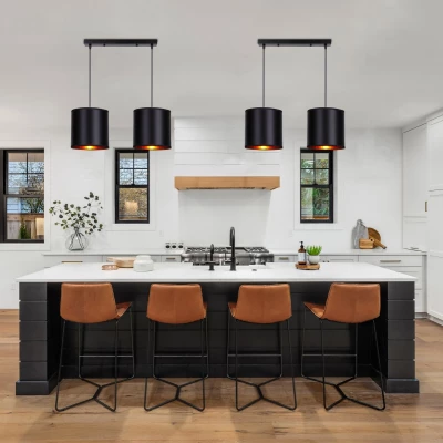 Závěsné svítidlo nad jídelní stůl CANDIDA - 2xE27, 40W, černé / zlaté