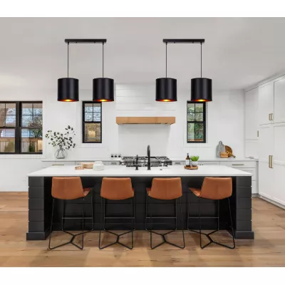 Závěsné svítidlo nad jídelní stůl CANDIDA - 2xE27, 40W, černé / zlaté