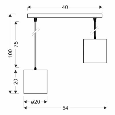 Závěsné svítidlo nad jídelní stůl CANDIDA - 2xE27, 40W, černé / zlaté