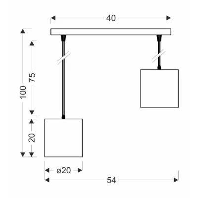 Závěsné svítidlo nad jídelní stůl CANDIDA - 2xE27, 40W, černé / zlaté